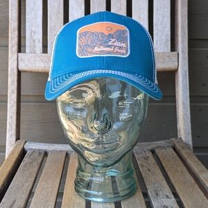 Ouray Sportswear Zion National Park Trucker Hat Unisex Blue White Snapback